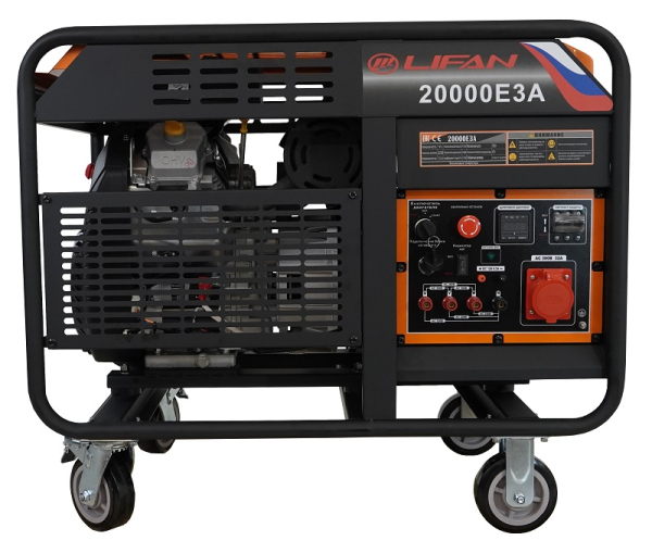 Бензиновый генератор Lifan 20000E3A на колесах фото