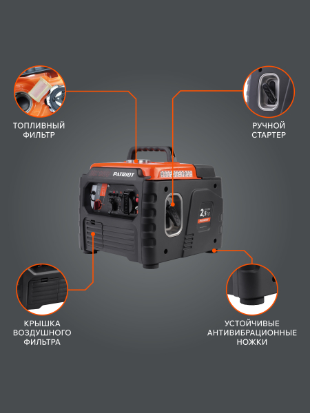 Бензиновый инверторный генератор PATRIOT iGX 1200 синхронный фото