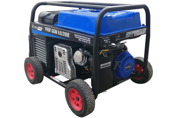 Бензиновый сварочный генератор ТСС PROF GGW 6.0/200E (MMA/TIG/Cellulose) портативный фото