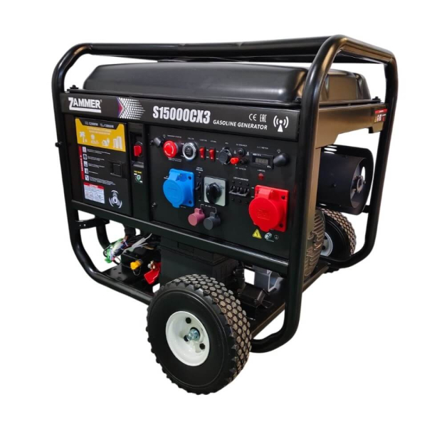 Бензиновый генератор Zammer S15000CX3 на колесах фото