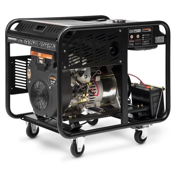 Бензиновый генератор DAEWOO GDA 12500E-3 на колесах фото