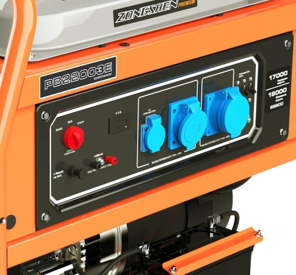 Бензиновый генератор Zongshen PB 22003 E на колесах фото