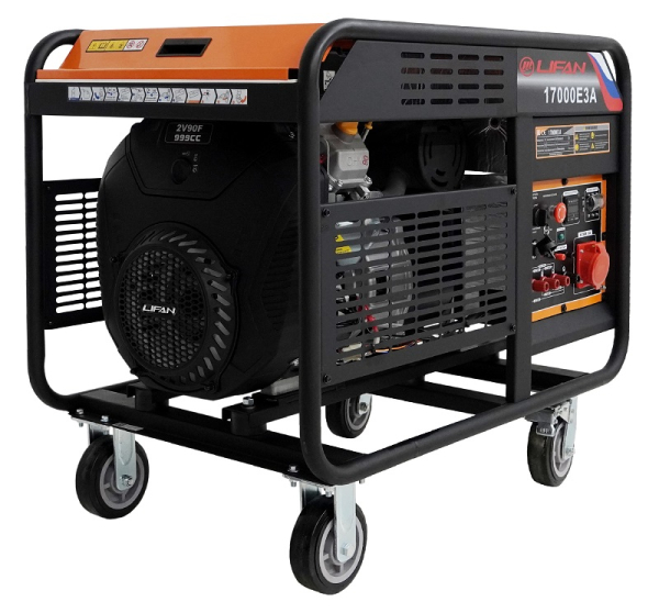 Бензиновый генератор Lifan 17000E3A на колесах фото