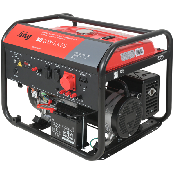 Бензиновый генератор Fubag BS 9000 DA ES (трёхфазный) + Комплект колес и ручек + Моторное масло Fubag Extra в ПОДАРОК синхронный фото